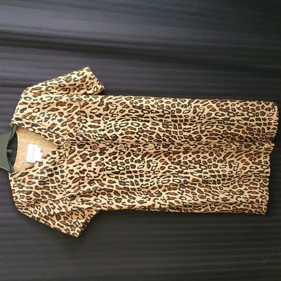 Victoria Soie 100% Silk Leopard Print Dress Size 10p - Picture 1 of 3